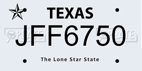 JFF6750 Texas License Plate