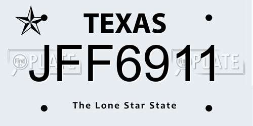 JFF6911 Texas License Plate