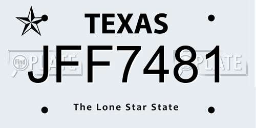 JFF7481 Texas License Plate