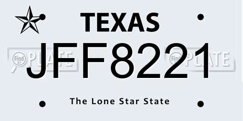 JFF8221 Texas License Plate