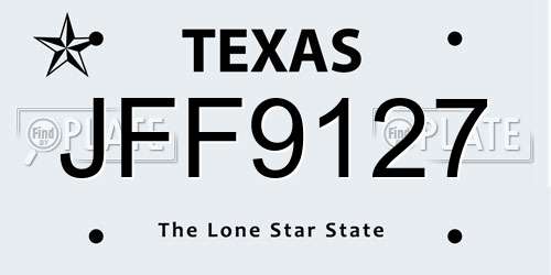 JFF9127 Texas License Plate