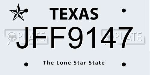 JFF9147 Texas License Plate