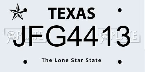 JFG4413 Texas License Plate