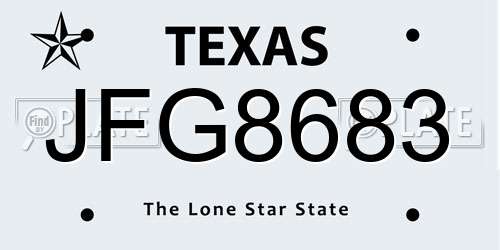 JFG8683 Texas License Plate