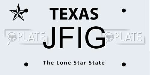 JFIG Texas License Plate