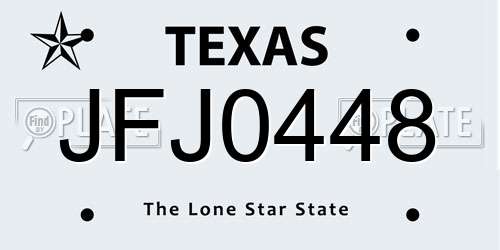 JFJ0448 Texas License Plate
