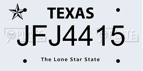 JFJ4415 Texas License Plate