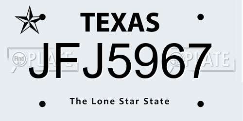 JFJ5967 Texas License Plate
