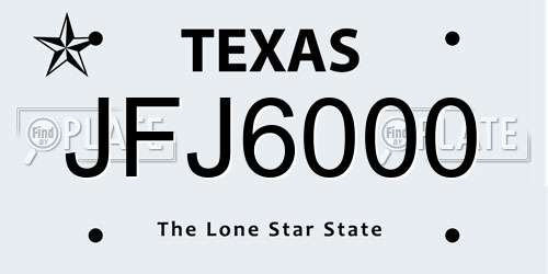 JFJ6000 Texas License Plate