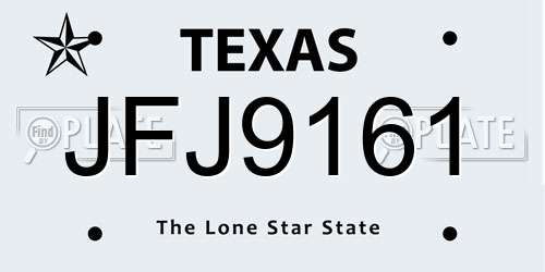 JFJ9161 Texas License Plate