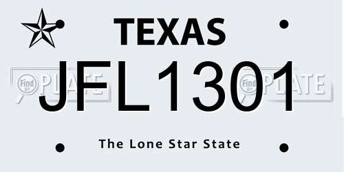 JFL1301 Texas License Plate