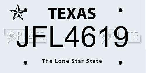 JFL4619 Texas License Plate