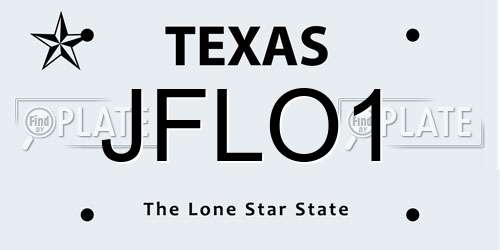 JFLO1 Texas License Plate
