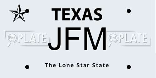 JFM Texas License Plate