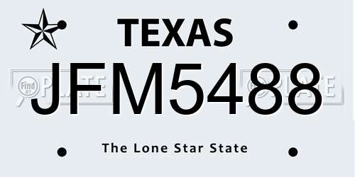 JFM5488 Texas License Plate