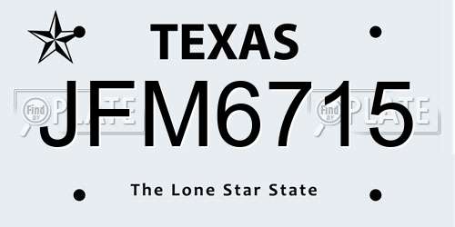 JFM6715 Texas License Plate