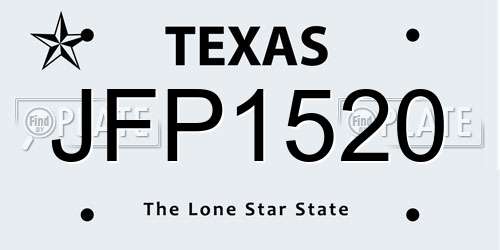 JFP1520 Texas License Plate