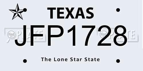 JFP1728 Texas License Plate