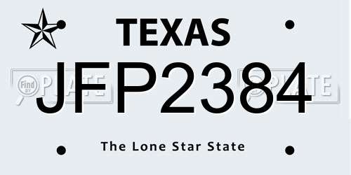 JFP2384 Texas License Plate