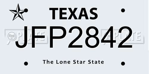 JFP2842 Texas License Plate