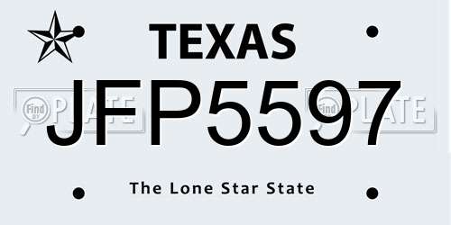 JFP5597 Texas License Plate