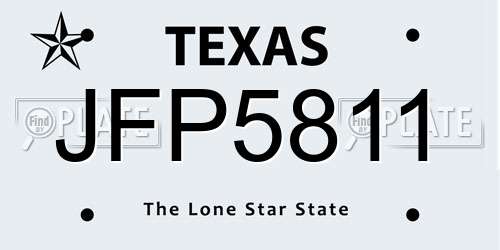 JFP5811 Texas License Plate