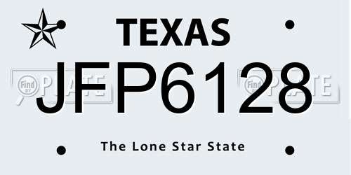 JFP6128 Texas License Plate
