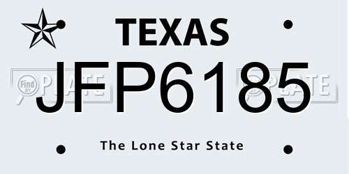 JFP6185 Texas License Plate