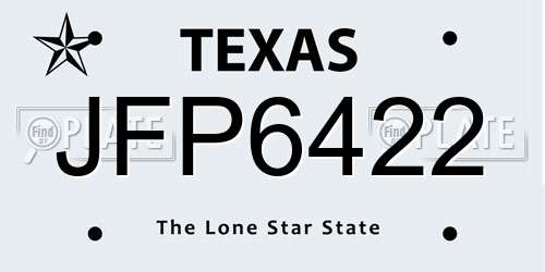 JFP6422 Texas License Plate