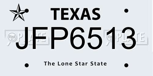 JFP6513 Texas License Plate