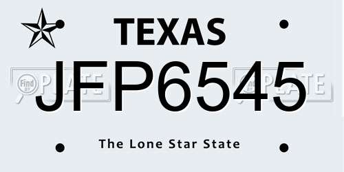 JFP6545 Texas License Plate