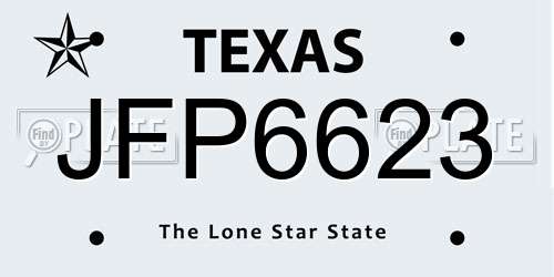 JFP6623 Texas License Plate