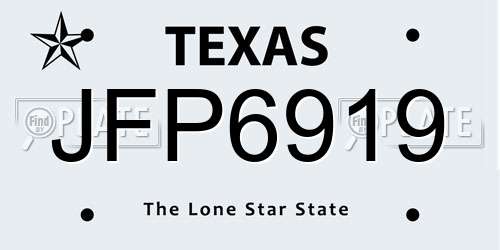 JFP6919 Texas License Plate