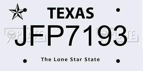 JFP7193 Texas License Plate