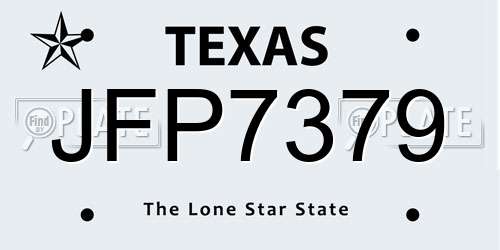 JFP7379 Texas License Plate