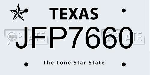 JFP7660 Texas License Plate