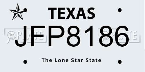 JFP8186 Texas License Plate