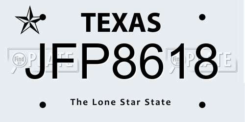 JFP8618 Texas License Plate