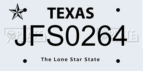 JFS0264 Texas License Plate