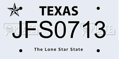 JFS0713 Texas License Plate