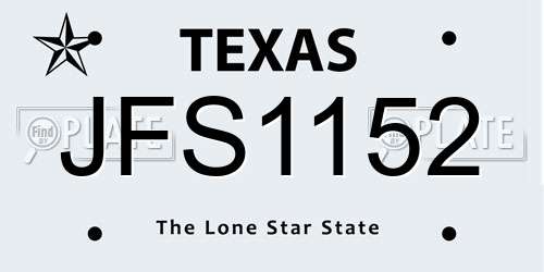 JFS1152 Texas License Plate