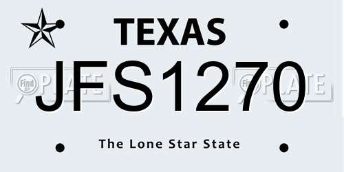 JFS1270 Texas License Plate
