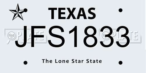 JFS1833 Texas License Plate