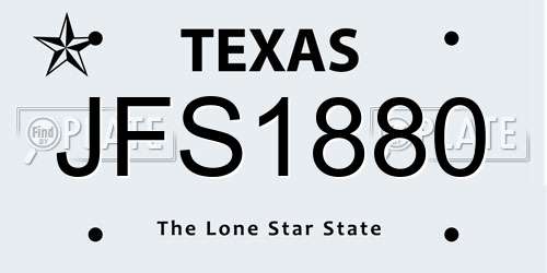JFS1880 Texas License Plate