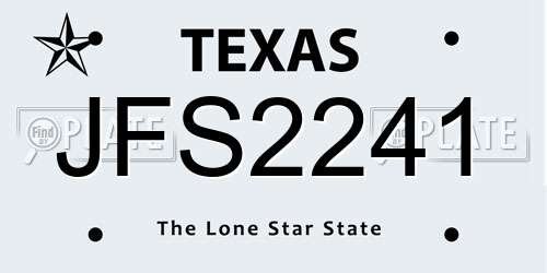 JFS2241 Texas License Plate