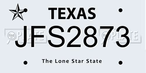 JFS2873 Texas License Plate