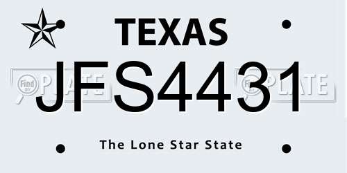 JFS4431 Texas License Plate