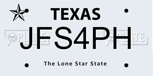 JFS4PH Texas License Plate