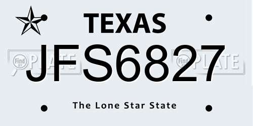 JFS6827 Texas License Plate