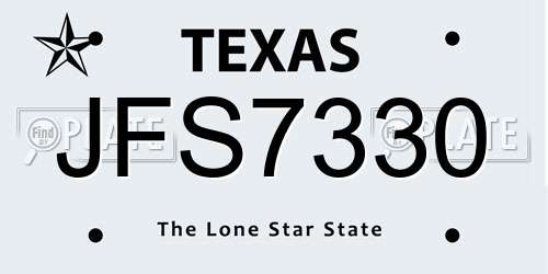 JFS7330 Texas License Plate